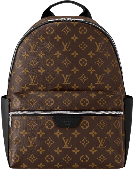 Brown backpack with monogram pattern 